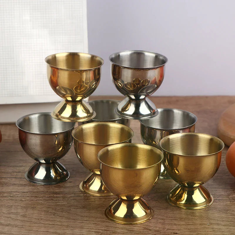 4-Piece Stainless Steel Egg Cups Set – Boiled Egg Stand Holder Egg Cup Set Axl