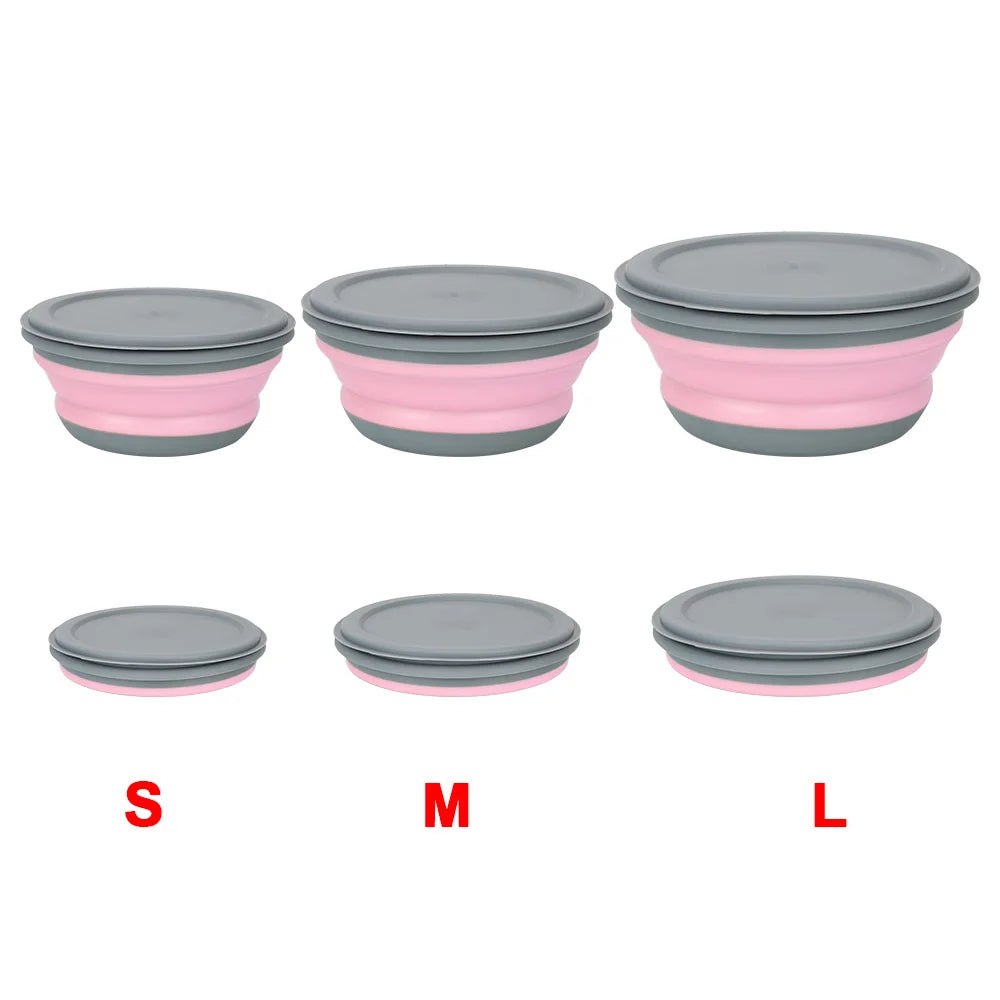 3-Piece Foldable Lunch Bowl Set – Collapsible Food Containers Collapsible Lunch Bowl Axl