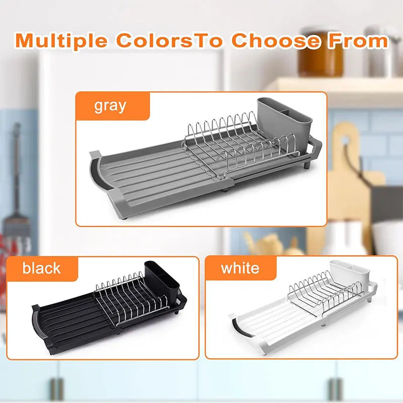 Expandable Dish Drying Rack with Cutlery Holder | Rust-Resistant Dish Drying Rack Axl