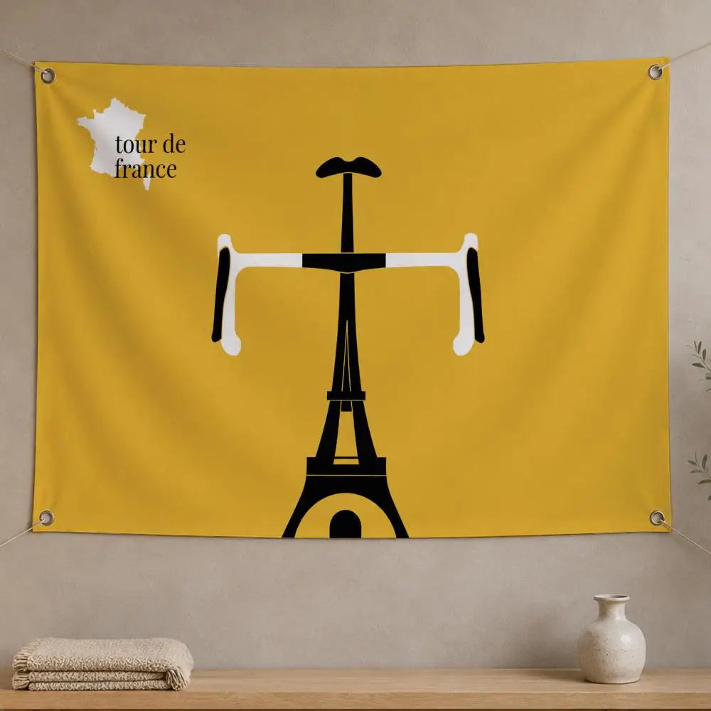 Tour De France Cycling Flag Banner – Indoor & Outdoor Decor Sports Flag Banner Axl White04 60x90cm