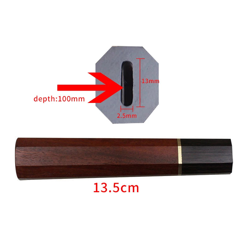 XUAN FENG Octagonal Wood Chef Knife Handle – D2 Steel Blade Chef Knife Axl S