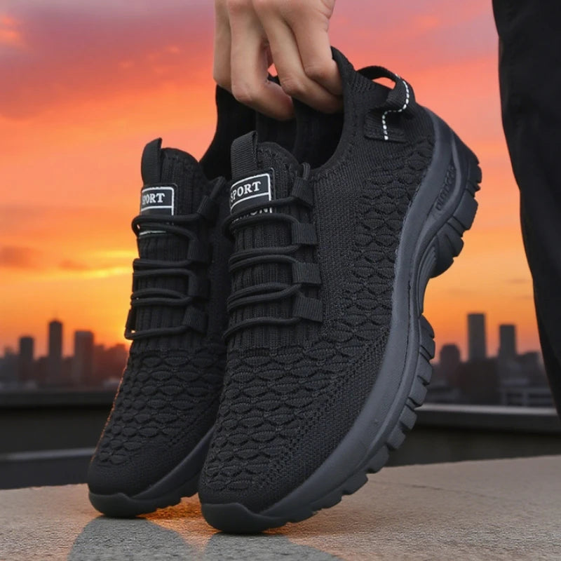ZULIWAGN Men's Breathable Mesh Tennis Trainers & Walking Shoes Men's Mesh Trainers Axl All Black 45