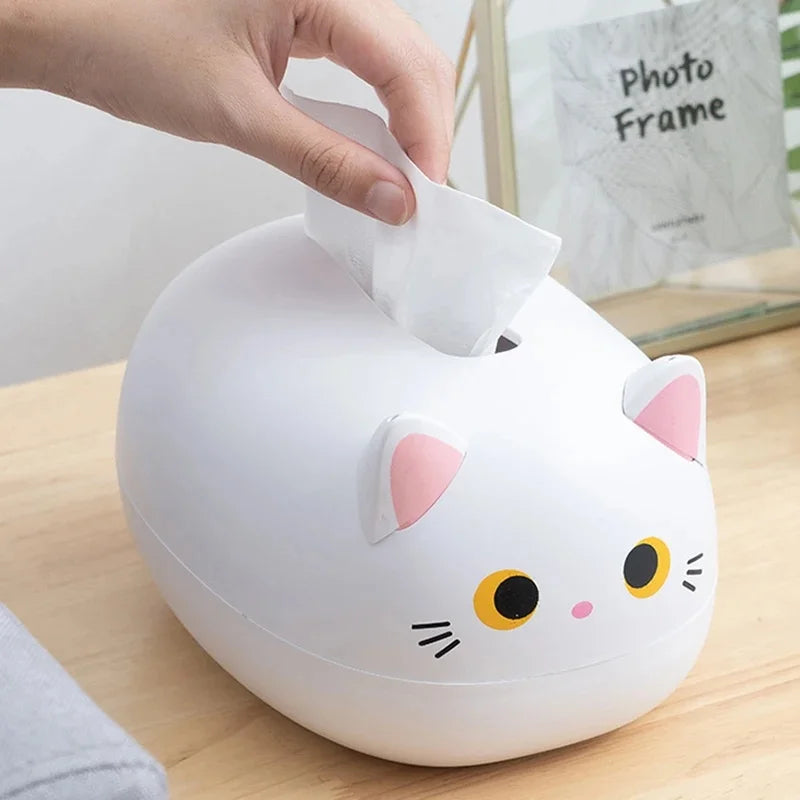 Cat Cartoon Tissue Box Cover with Toothpick Holder | Home Décor Tissue Box Cover Axl
