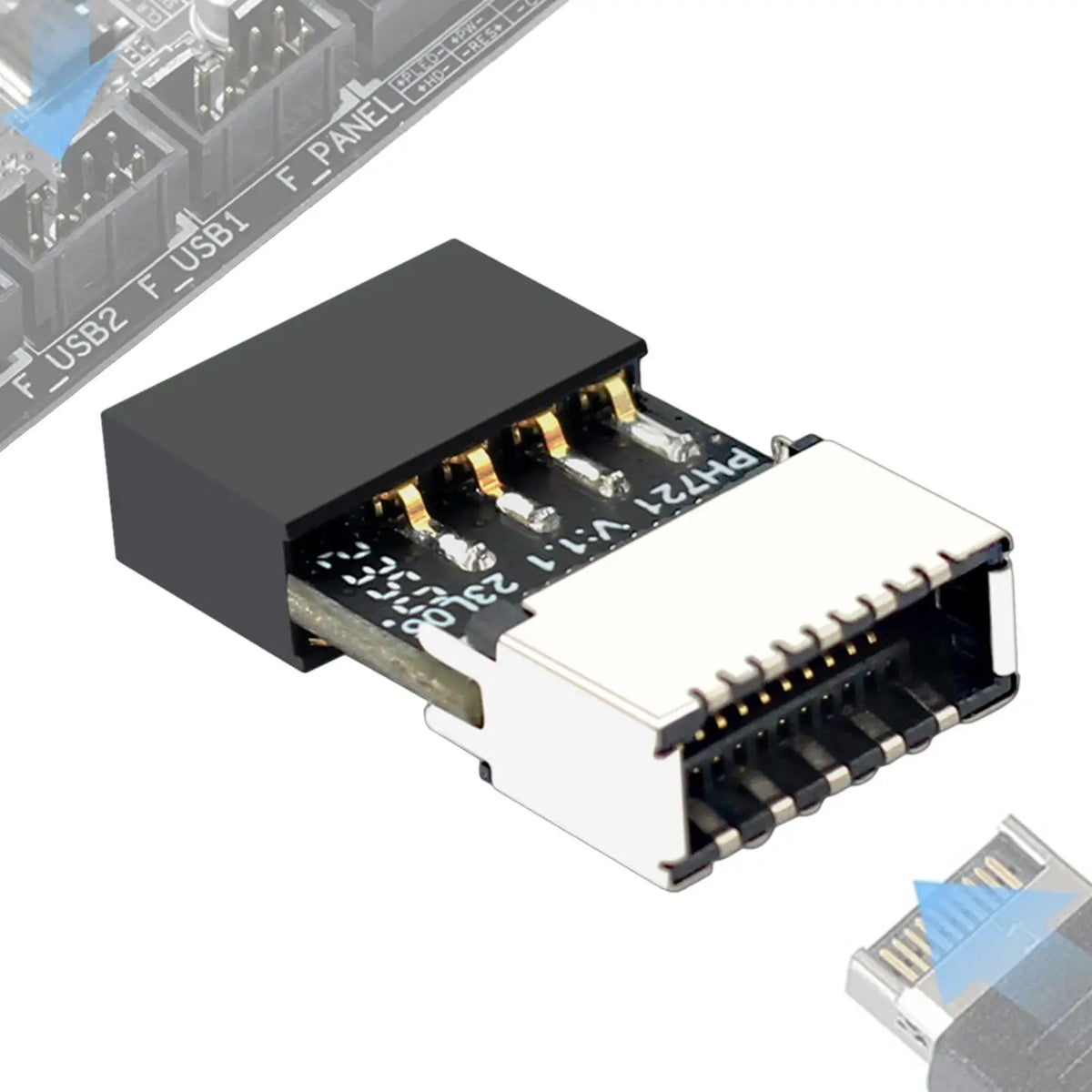 USB 2.0 Header to Type-E USB-C Motherboard Adapter Motherboard USB Adapter Axl
