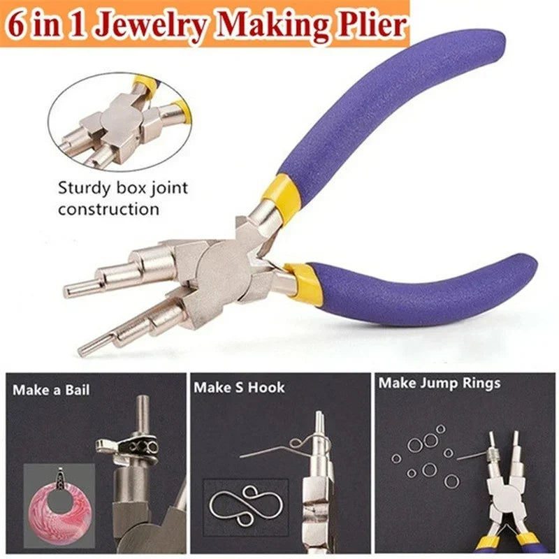 6-in-1 Bail Making Pliers | Carbon Steel Jewelry Round Nose Tool Jewelry Making Pliers Axl