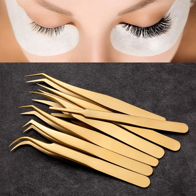 Stainless Steel Eyelash Tweezer – Lash Extension & Nail Art Tool Eyelash Tweezer Axl
