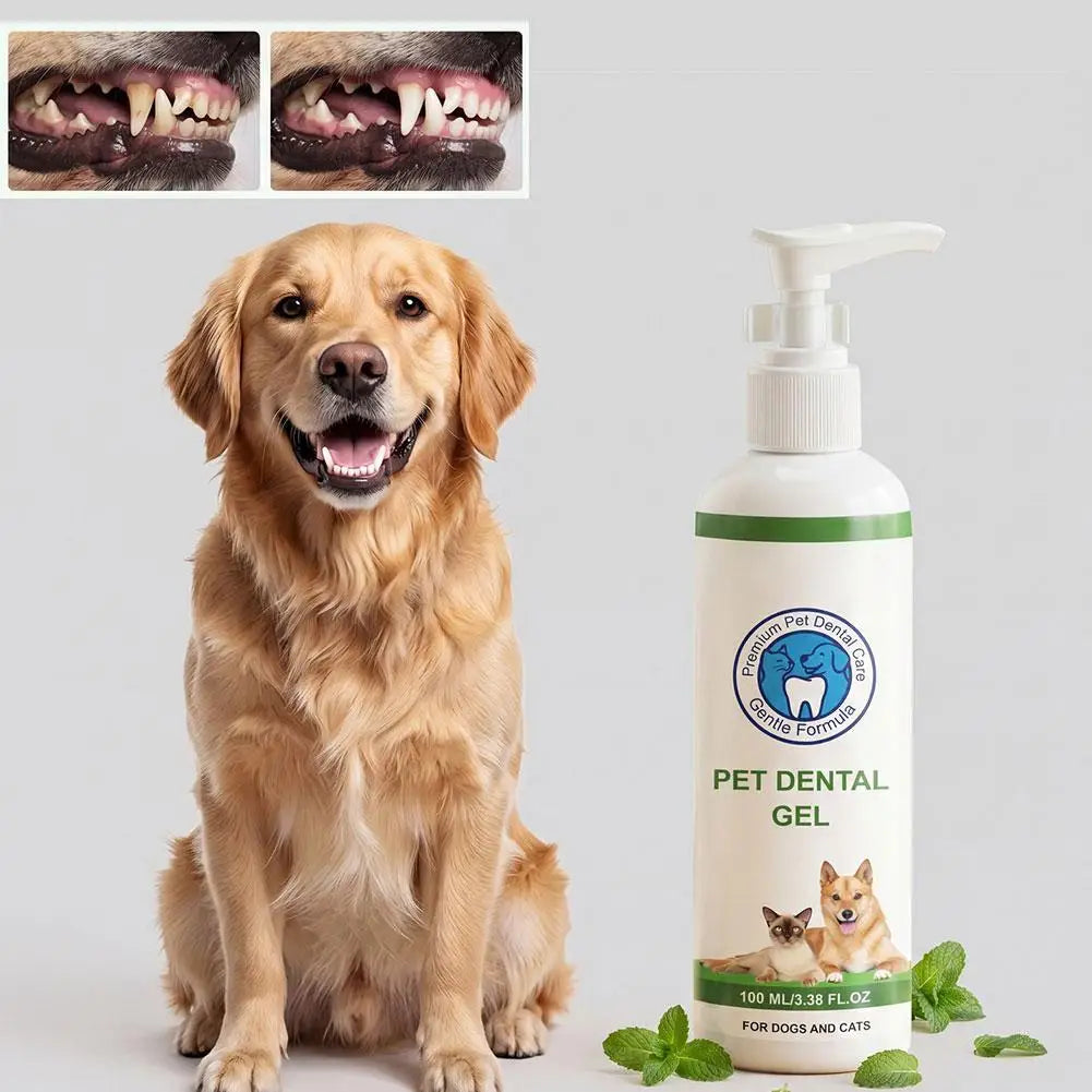 Plant-Based Pet Dental Gel Dogs & Cats – 100ml No-Rinse Pet Dental Gel Axl