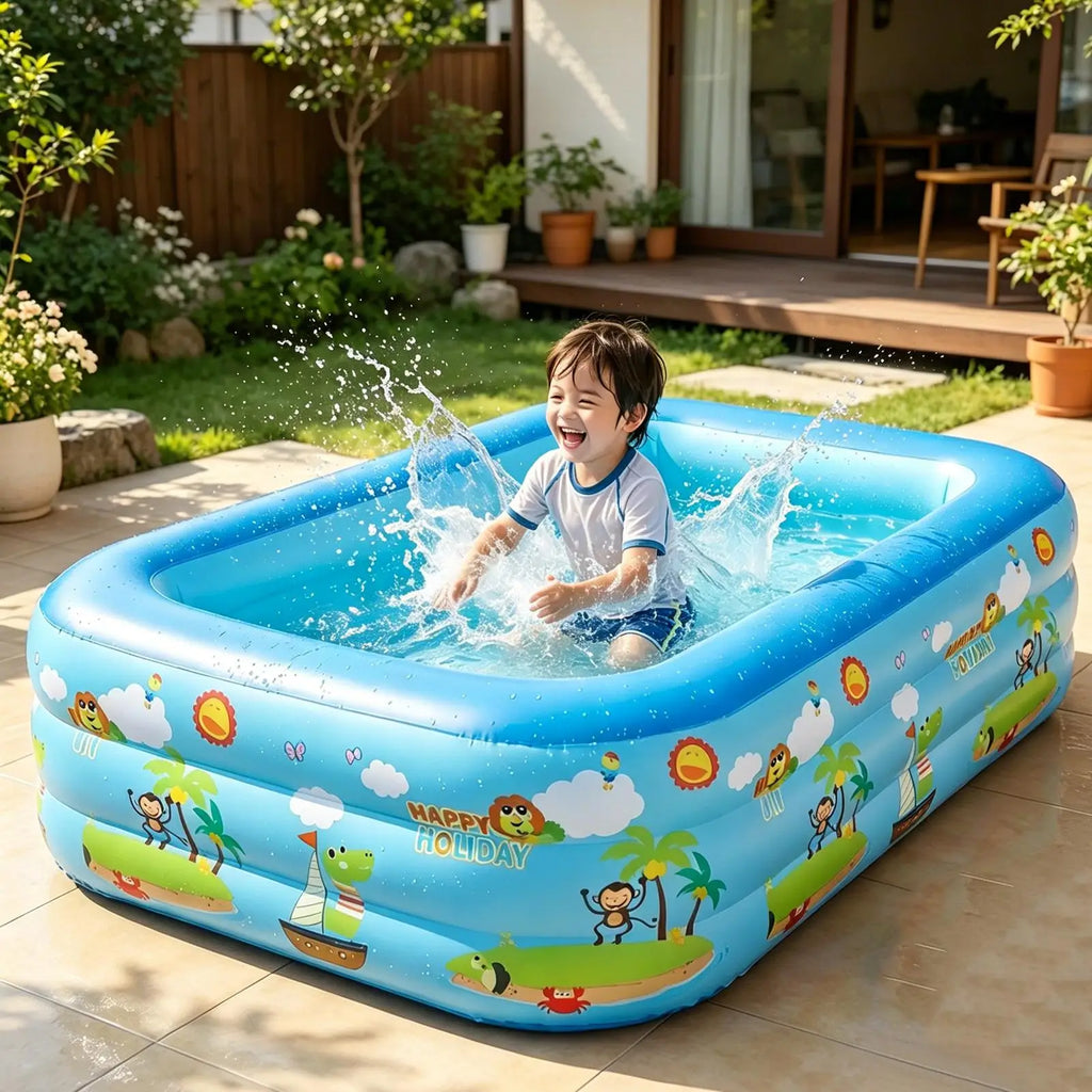 Inflatable Kids Pool – Large UV-Resistant Foldable Square Pool Inflatable Swimming Pool Axl