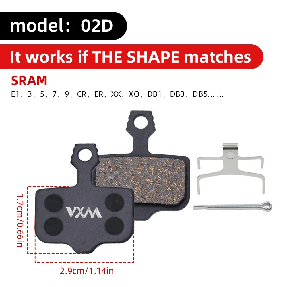 VXM MTB Hydraulic Disc Brake Pads – Semi-Metal, Quiet & Durable Disc Brake Pads Axl 02D