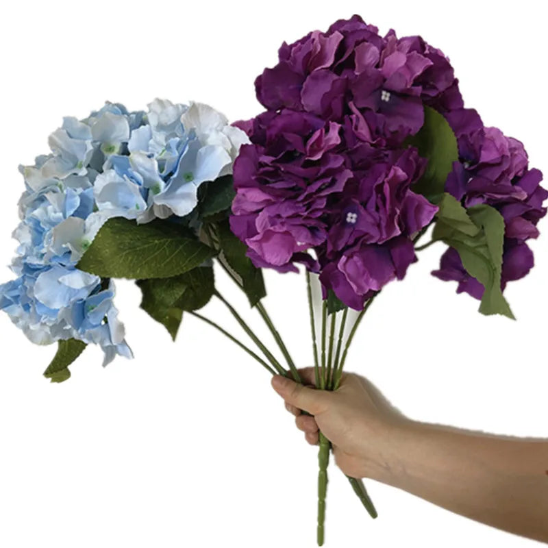 Silk Hydrangea Bouquet – 5-Head Artificial Flower Stem 45cm Artificial Flower Stem Axl