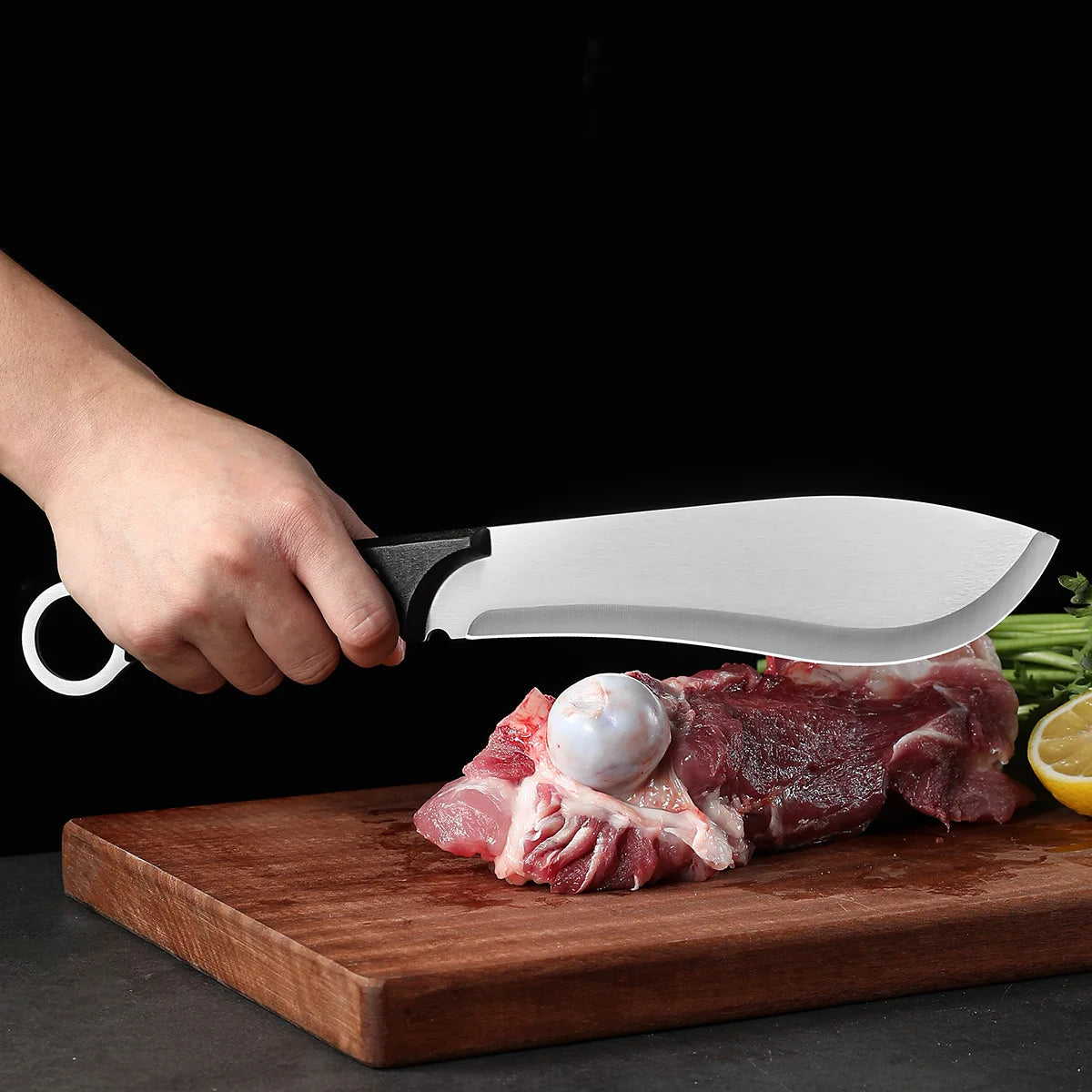 SHENJIU Stainless Steel Butcher Knife – Meat & Bone Cutter Butcher Knife Axl