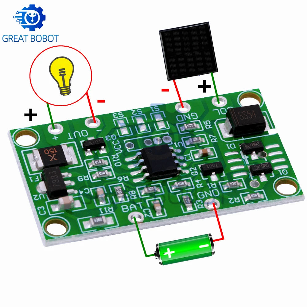Solar PCBA Controller Board 3.7V 6V 12V 1A – Lawn & Garden Lights Solar Controller Board Axl