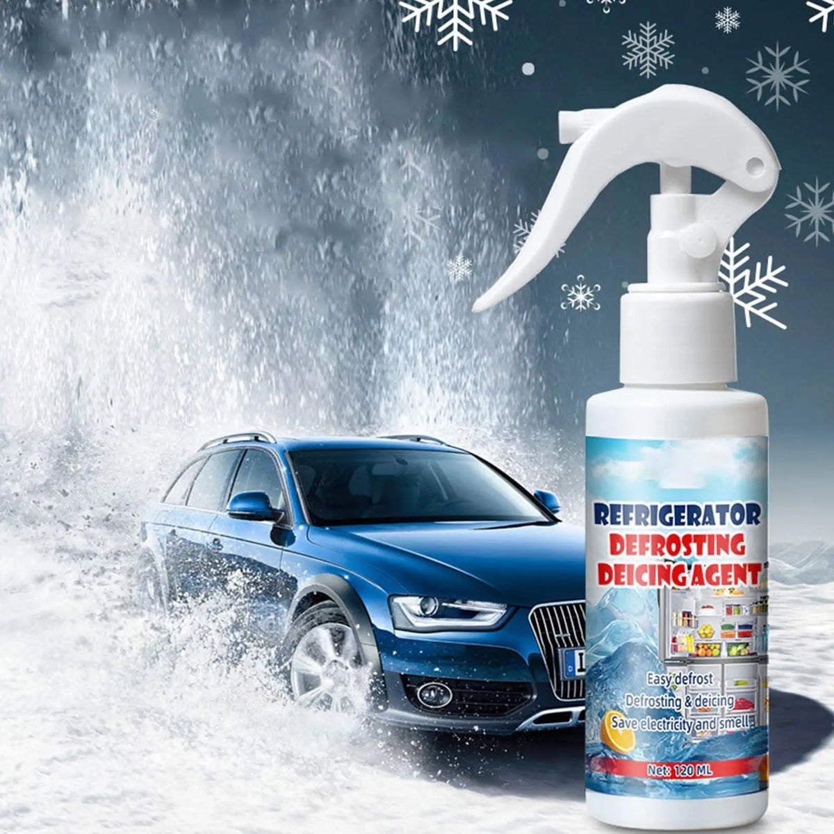 120ml Freezer Defrost Spray – Fridge Ice Remover + Shovel Defrosting Spray Axl