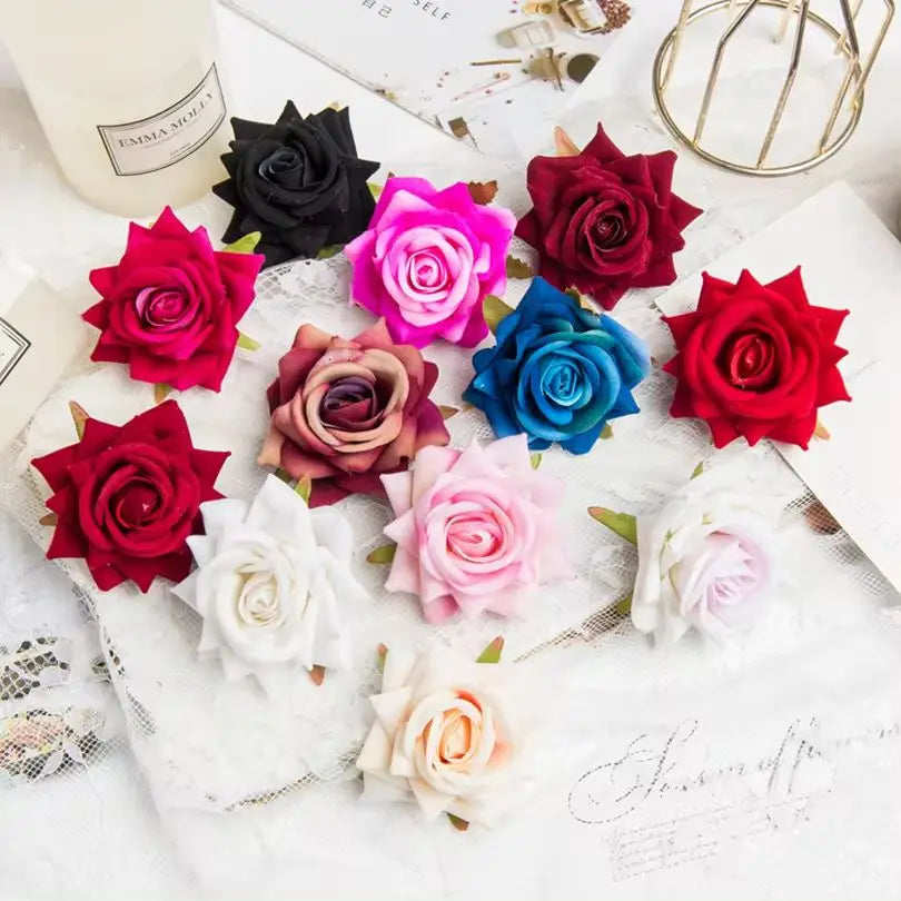 50/100 Pcs Silk Rose Artificial Flowers – Wedding & Home Decor Artificial Flowers Axl