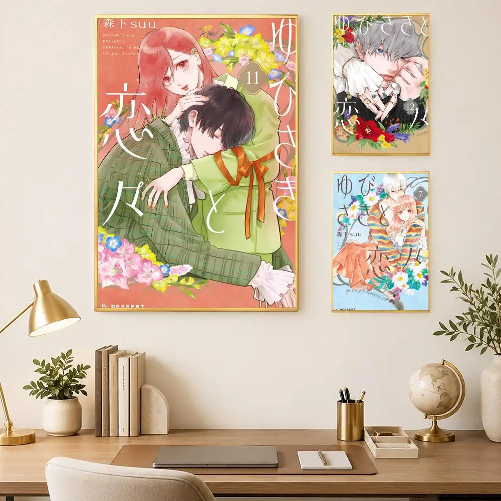 Yubisaki to Renren Anime Poster – Self-Stick HD Waterproof Wall Art Anime Wall Poster Axl