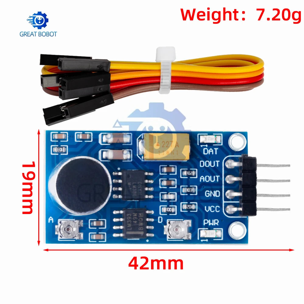 LM386 Audio Amplifier & Sound Detection Sensor Module 3.3V–5V Audio Sensor Module Axl