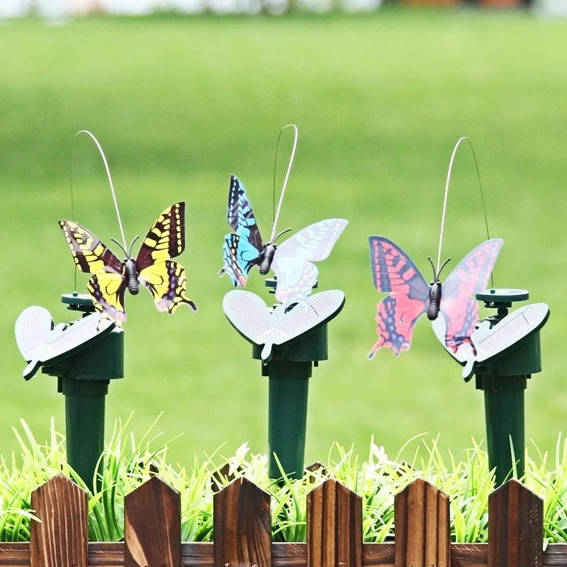 Solar Dancing Butterfly & Hummingbird Garden Ornament Decor Solar Garden Ornament Axl