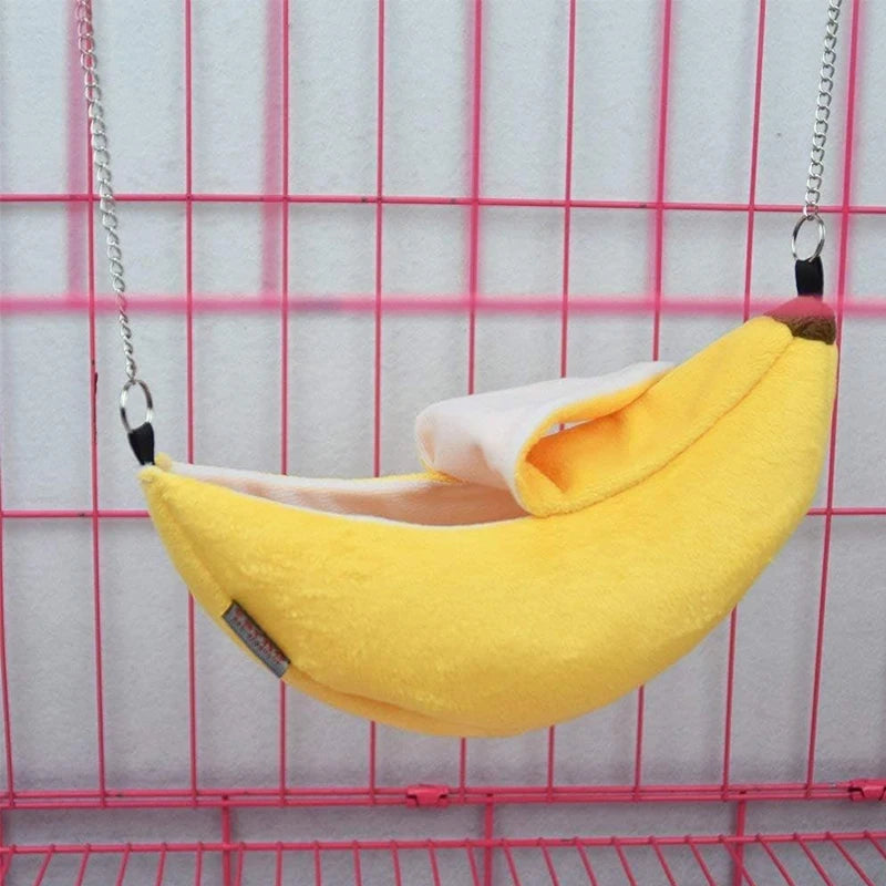Banana Hammock Bed for Hamster, Sugar Glider & Small Pets Small Pet Hammock Bed Axl YELLOW one-size