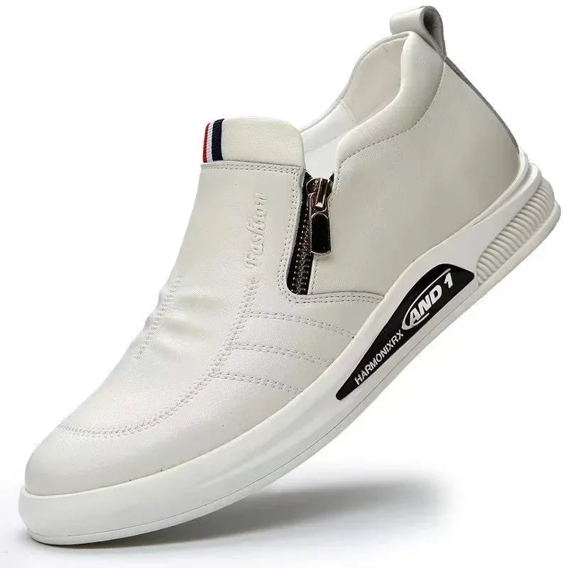 Men's Slip-On Leather Loafers – Casual Business Moccasins Men's Loafers Axl WHITE 41