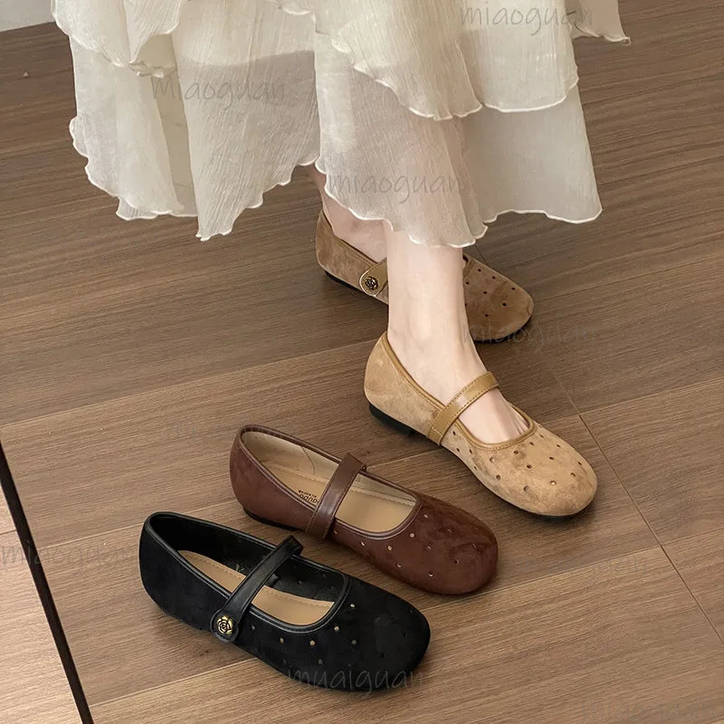 Women's Vintage Mary Jane Flats – Buckle Strap Ballet Loafers Mary Jane Flats Axl