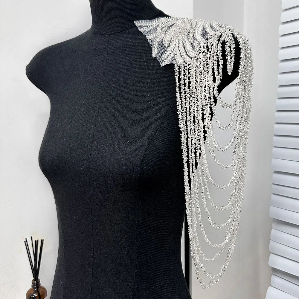 Sequin Beaded Epaulets – Cosplay Stage Costume Shoulder Wrap Costume Shoulder Epaulet Axl