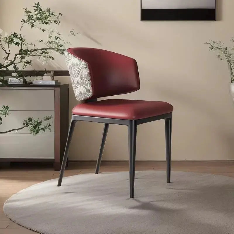 Minimalist Modern Dining Chair – Nordic Leather & Metal Frame Dining Chair Axl