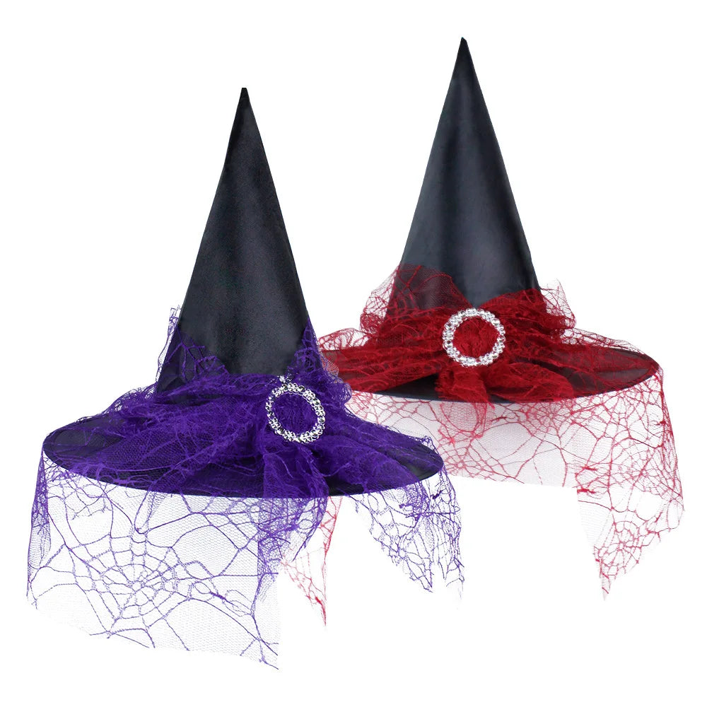 Lace Mesh Witch Hat – Unisex Halloween Costume Cap Costume Hat Axl