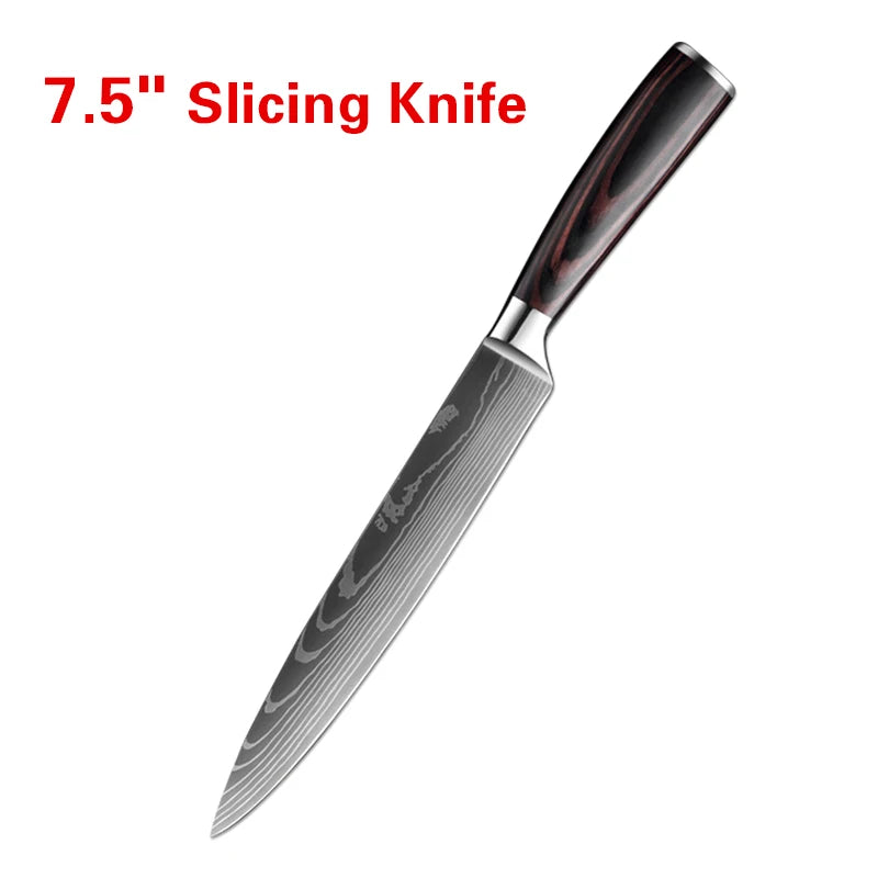 InLeung Damascus Chef's Knife – Sharp Stainless Steel Kitchen Knife Damascus Chef Knife Axl 7.5 Slicing Knife