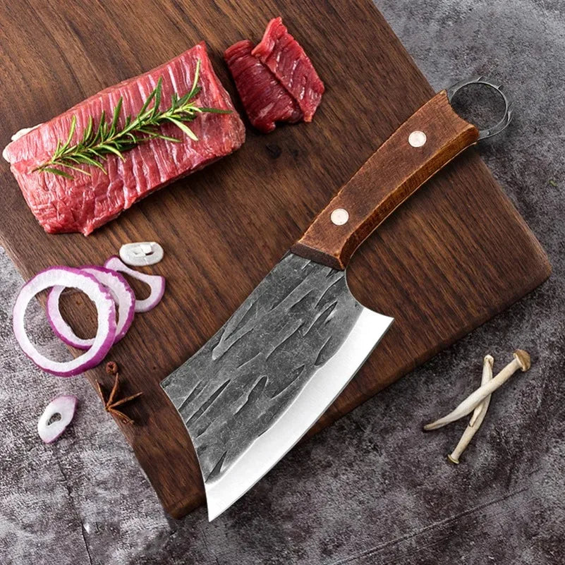 InLeung Cleaver Knife – Hand-Forged Stainless Steel Chef Knife Kitchen Cleaver Knife Axl