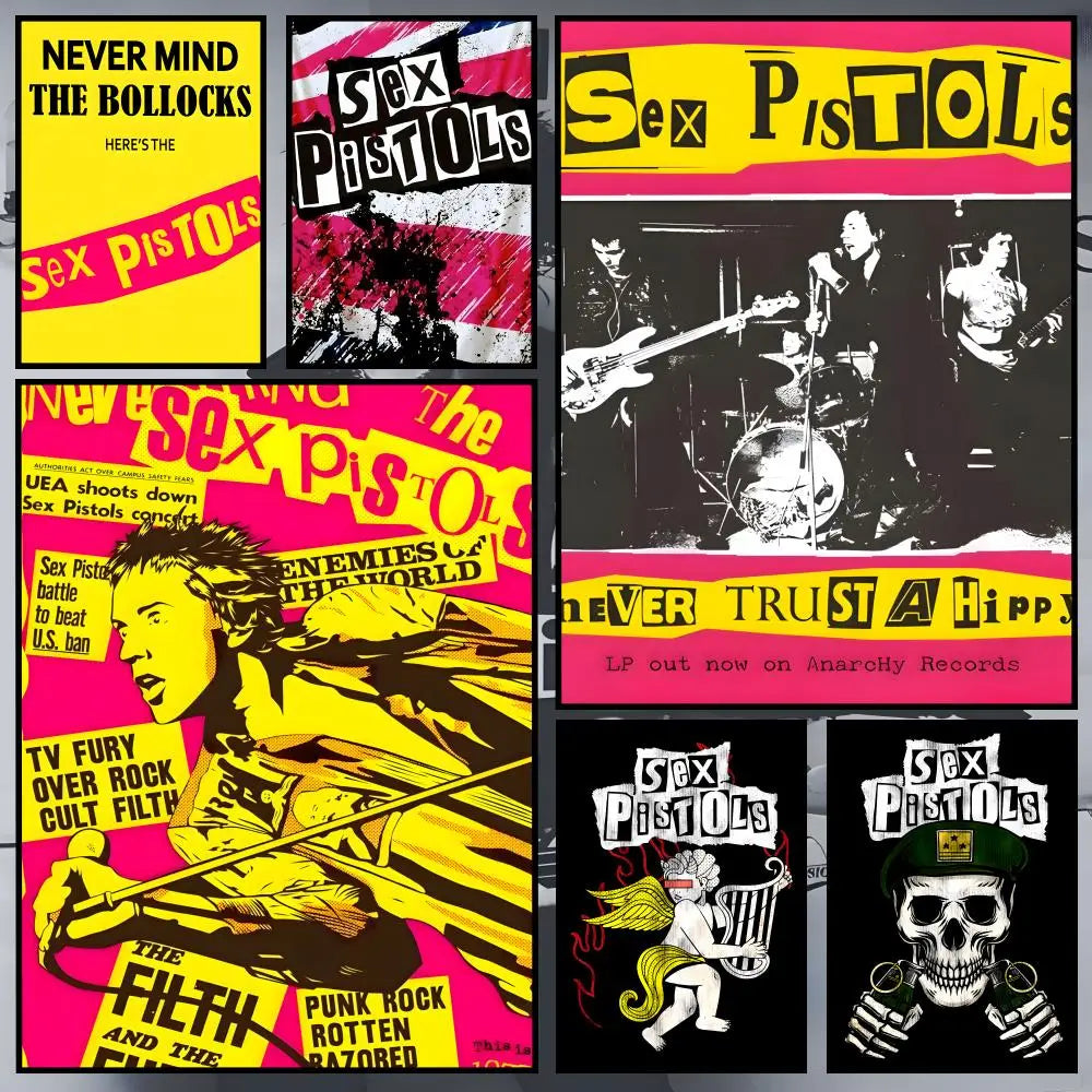 Sex Pistols Waterproof PVC Wall Poster – Peel & Stick HD Art Wall Poster Axl
