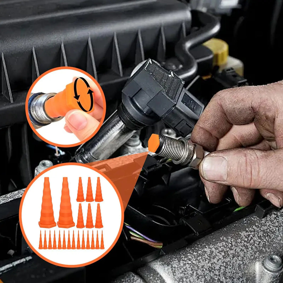 22-Pc Silicone Hydraulic Hose Plug Kit – Oil-Resistant Plugs Hydraulic Hose Plugs Axl