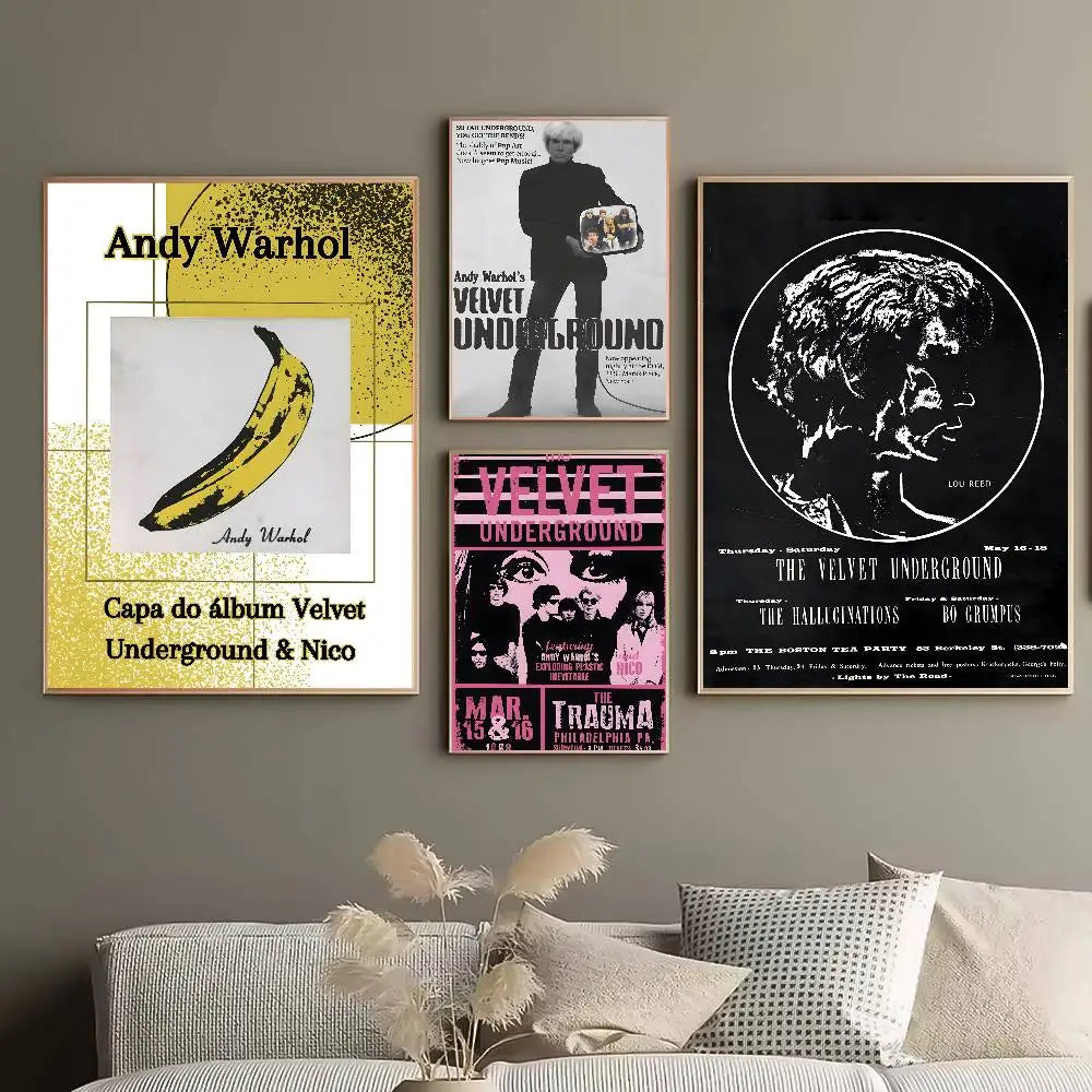 Velvet Underground Rock Band HD Wall Poster – Self-Adhesive Wall Art Poster Axl