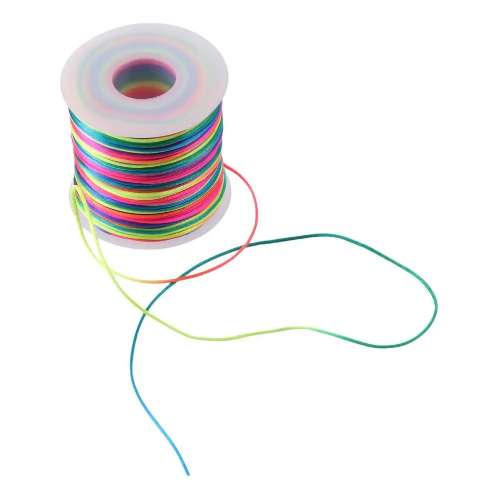 Rainbow Nylon Braiding Rope 100m – Colorful Cord for Jewelry Making Braiding Craft Cord Axl