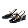 Crystal Buckle High Heel Sandals – Square Toe Slingbacks High Heel Sandals Axl black 35
