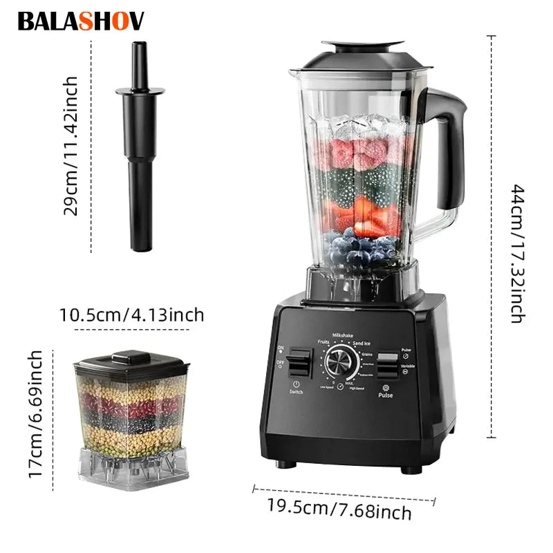 BALASHOV 220V Commercial Blender 2L BPA-Free Food Processor Commercial Blender Axl