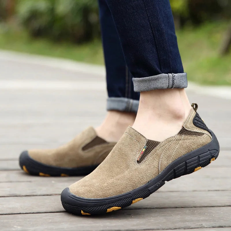 Men's Leather Slip-On Loafers – Handmade Moccasin Driving Shoes Men's Leather Loafers Axl