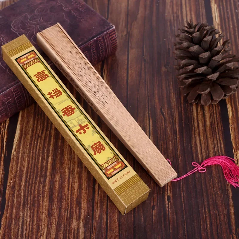Carved Sandalwood Folding Fan – Chinese Style Gift Box Decorative Folding Fan Axl Random style 1Pc