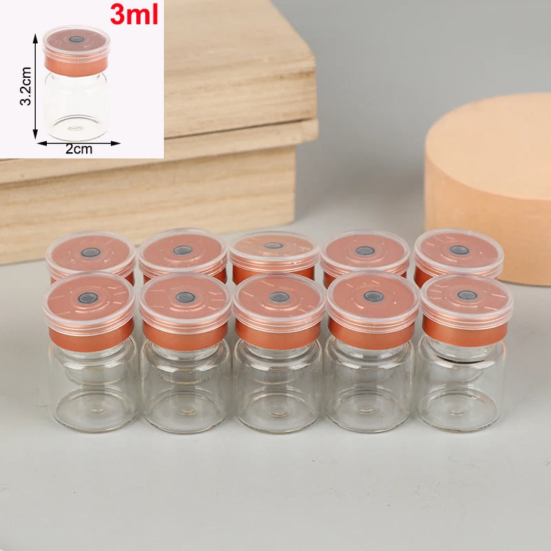 10-Pack Glass Vials with Flip-Off Caps – 3ml 5ml 6ml 10ml Glass Storage Vials Axl 3ML 10Pcs