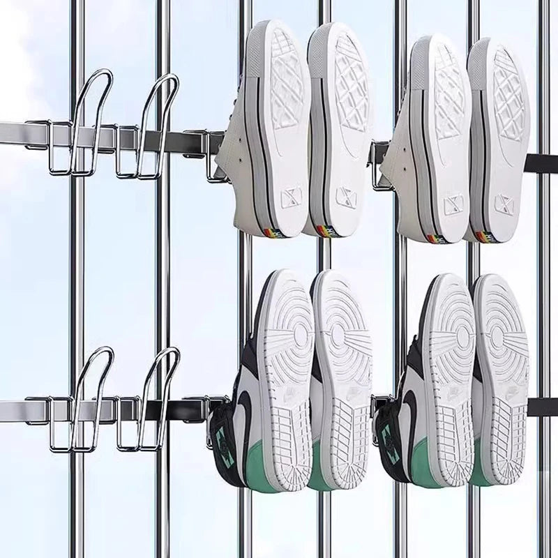 Stainless Steel Shoe Drying Rack Hook | Closet Organizer Shoe Drying Hook Rack Axl