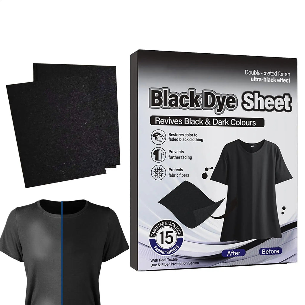Black Dye Laundry Sheets 15-Pack – Fabric Color Restorer Fabric Dye Sheets Axl