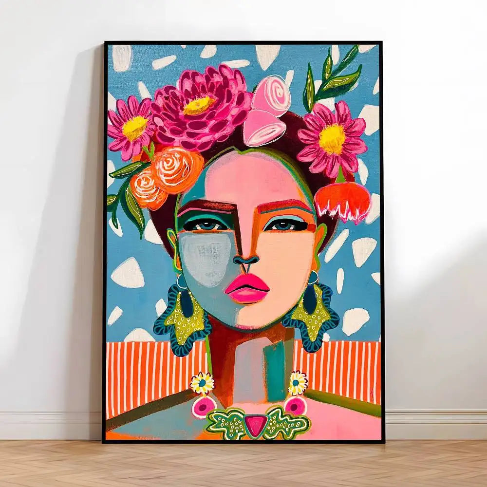 Flower Girl Hairstyle Art Poster – Self-Adhesive Wall Decor Wall Art Poster Axl z12 50X70cmNoframe