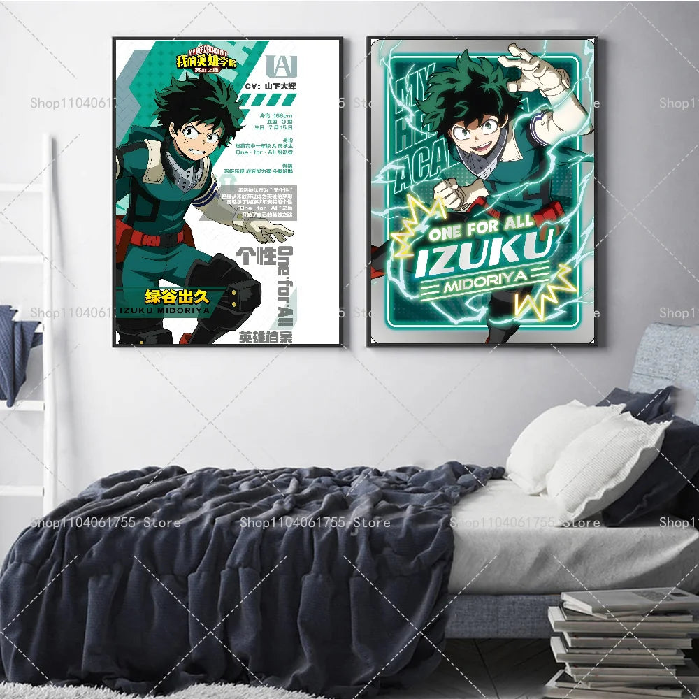 My Hero Academia Izuku Wall Poster – Waterproof Self-Adhesive Anime Wall Poster Axl