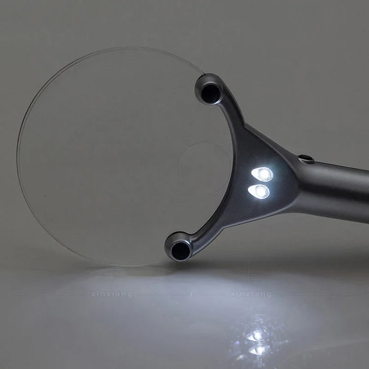90mm LED Magnifying Glass 2.5X & 6X Handheld Lighted Loupe Illuminated Magnifying Glass Axl