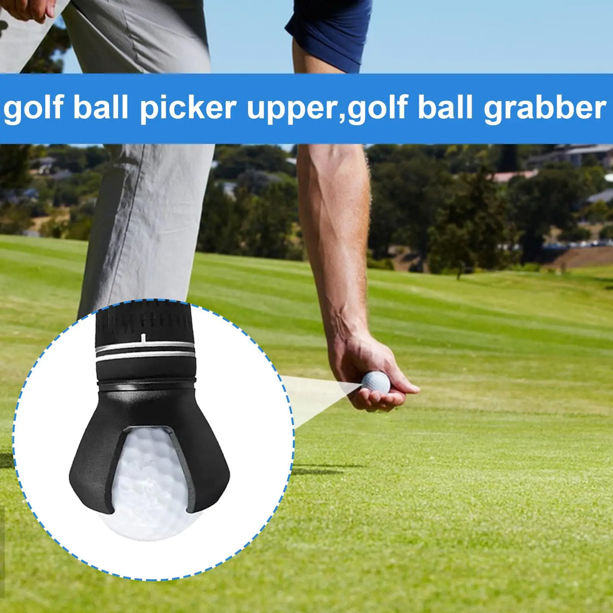 Mini Golf Ball Retriever Claw – Fits Any Putter Grip Golf Retriever Tool Axl
