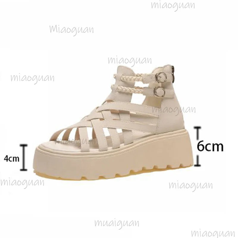 Women's Gladiator Wedge Sandals – Cross Strap Open Toe Platform Gladiator Wedge Sandals Axl