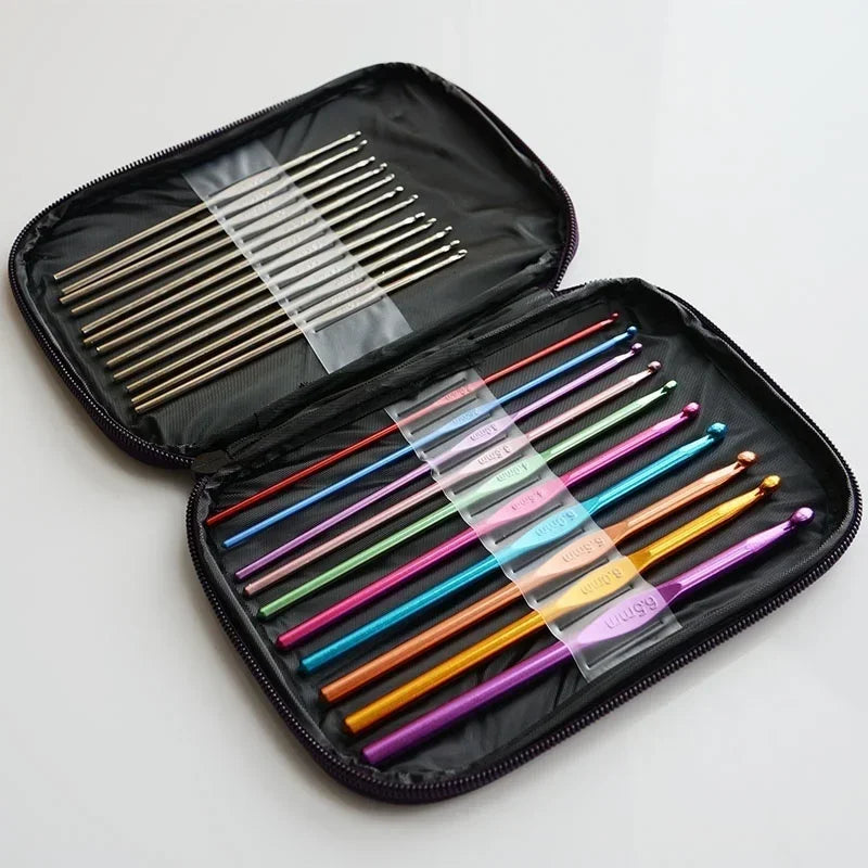 22-Piece Crochet Hook Set – Aluminum Knitting Needles 2–8mm Crochet Hook Set Axl