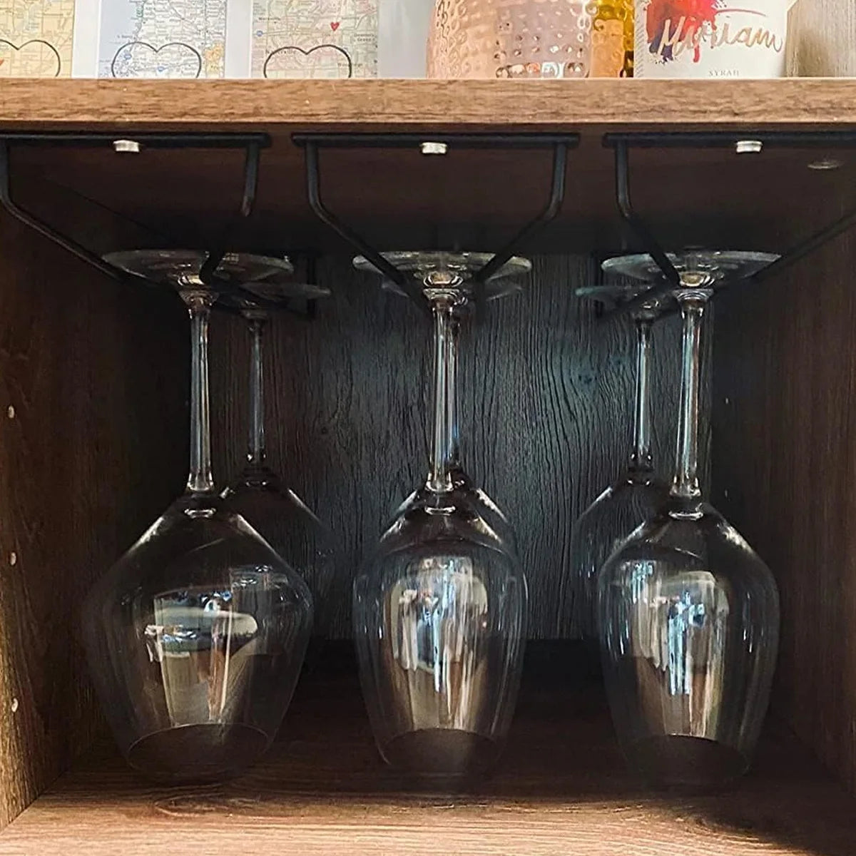 Under Cabinet Wine Glass Rack – Single Rail Stemware Holder Wine Glass Rack Axl