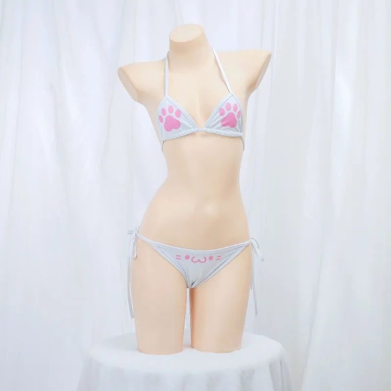 Anime Cat Paw Bikini Set – Women's Cosplay Swimsuit Costume Cosplay Bikini Set Axl