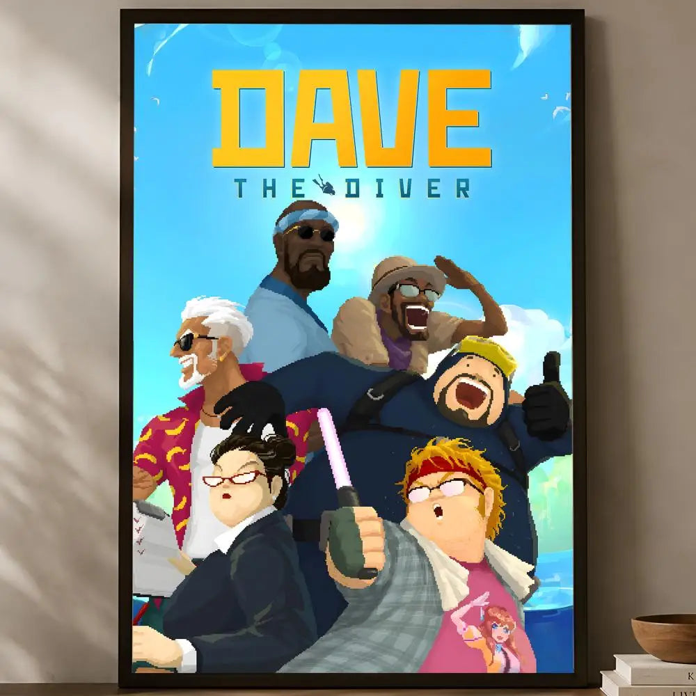 Dave the Diver HD PVC Self-Stick Wall Poster – Waterproof Art Wall Art Poster Axl White07 30X40cmNoframe