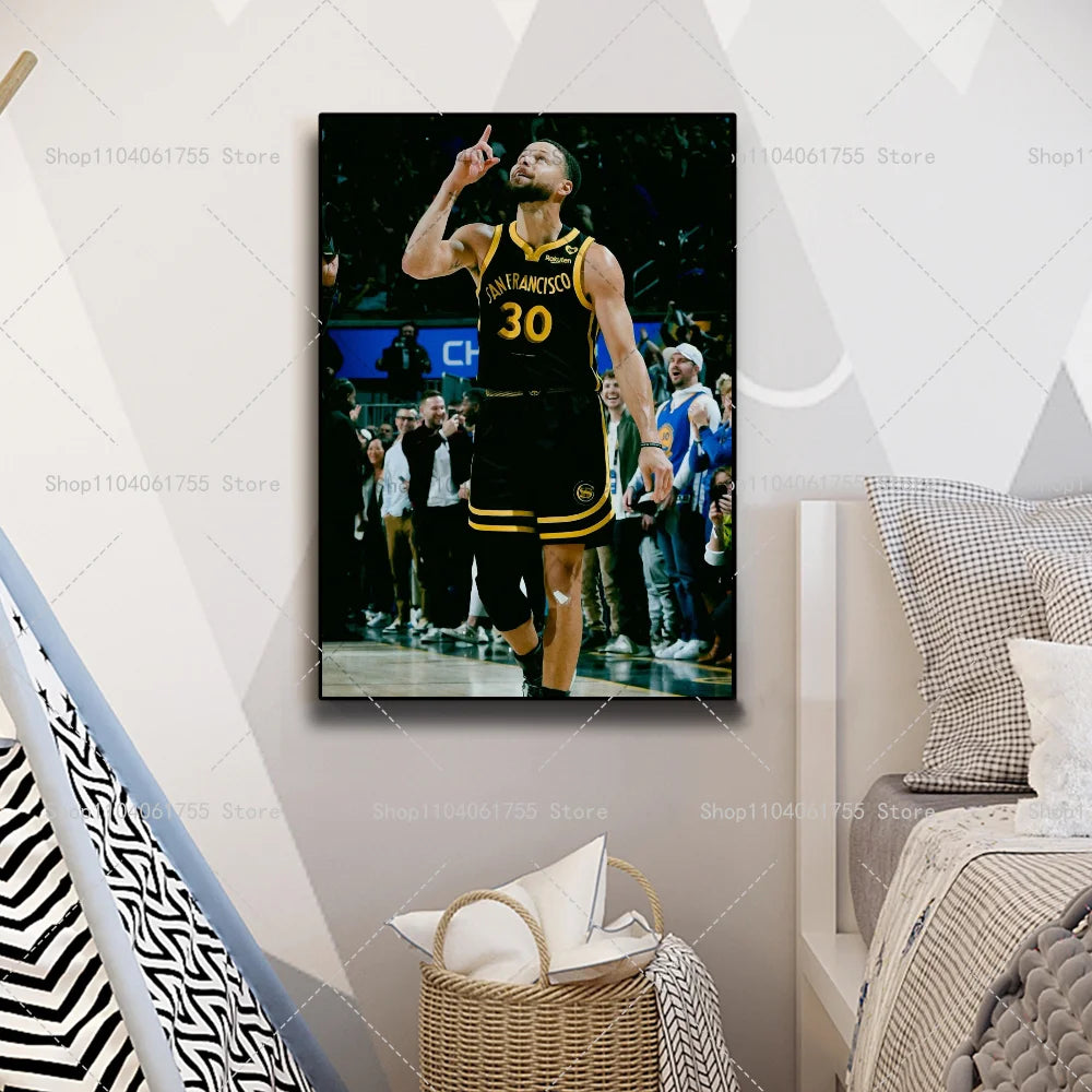 Stephen Curry Basketball Poster – Self-Adhesive Waterproof Wall Art Wall Art Poster Axl